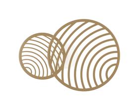 M7235  Collage 2 Ring Flush Ceiling LED 30W Gold